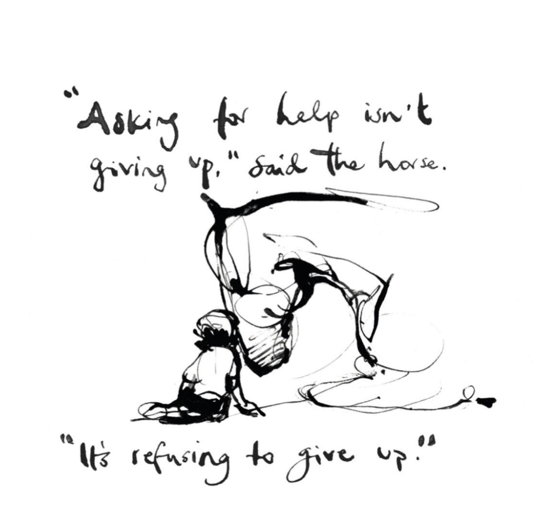 Depiction of mental health at Christmas – asking for help isn't giving up.